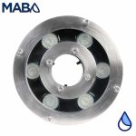 Burbujeadores LED para fuentes no peatonales, PANDA, FLUSSO, multicolor, acero inoxidable,6Watts, 12Vca, 130mm diámetro
