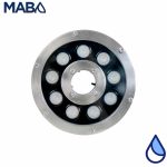 Burbujeadores LED para fuentes no peatonales, PANDA, FLUSSO, multicolor, acero inoxidable, 27Watts, 12Vca, 160mm diámetro