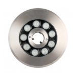 Burbujeadores LED para fuentes peatonales, PANDA, FLUSSO, multicolor, acero inoxidable, 9Watts, 12Vca,165 mm diámetro