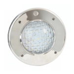 Lámpara LED para piscina, Deluxe, PANDA, RGB, 12 Watts, 12 Vca, acero inoxidable 316, diámetro 5"