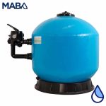 Filtro de arena para piscina construido en fibra de vidrio, MARBLU, marca PANDA, 40", para un flujo máximo de 177 GPM