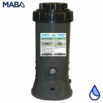 Clorador automático en línea de 4 Kg (18 pastillas) marca PANDA con válvula de control para una presión máxima de 50 PSI