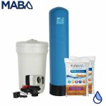 Kit equipo suavizador no ensamblado PURIKOR,1.5ft³, tanque fibra10"x54",tanque salmuera 100lts, válvula PKVS26T, 2resina