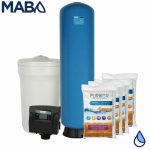 Kit equipo suavizador no ensamblado PURIKOR,2.5ft³, tanque fibra13"x54",tanque salmuera 145lts, válvula PKVS27D, 3resina