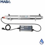 Sistema de desinfección para 30 GPM Serie PLATINUM marca PURIKOR con LUZ UV de 75 Watts en 120/240 Volts