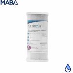 Filtro cartucho de Carbón activado block (CTO) marca PURIKOR con dimensiones de 4.5" x 10" para filtrado de 5 micras