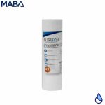 Filtro cartucho de Polipropileno termofusionado marca PURIKOR con dimensiones de 2.5" x 10" para filtrado de 20 micras