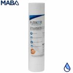 Filtro cartucho de Polipropileno termofusionado marca PURIKOR con dimensiones de 2.5" x 20" para filtrado de 20 micras