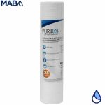 Filtro cartucho de Polipropileno termofusionado marca PURIKOR con dimensiones de 2.5" x 20" para filtrado de 25 micras