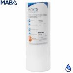 Filtro cartucho de Polipropileno termofusionado marca PURIKOR con dimensiones de 4.5" x 20" para filtrado de 20 micras