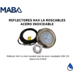 Reflector HAX LA mini roscable bisel de acero inoxidable 10W 12V blanco frio 570LM