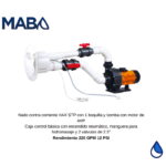 Nado Contra Corriente HAX STP con 1 Boquilla y Bomba con Motor de 4HP. Caja Control Básica con Encendido Neumático, Manguera para Hidromasaje y 2 Válvulas de 3" Rendimiento 220 GPM 12 PSI